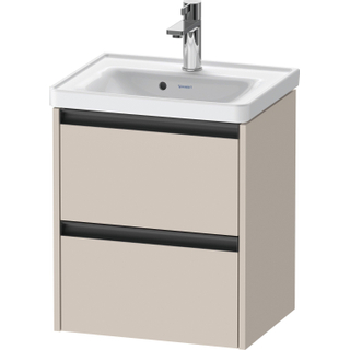 Duravit Ketho 2 wastafelonderbouwkast met 2 laden 48.4x37.5x54.9cm met grepen antraciet taupe mat