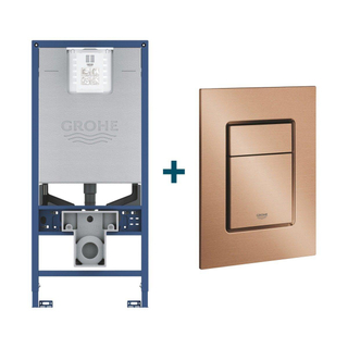 GROHE Rapid SLX inbouwreservoir met frame netspanning- en douchewc aansluiting inclusief GROHE Skate cosmopolitan bedieningsplaat Geborsteld Warm Sunset