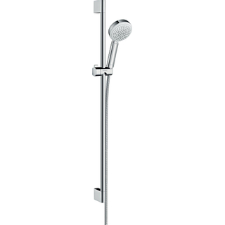 Hansgrohe Crometta 100 glijstangset met Crometta 100 Vario handdouche 90cm met MetaflexC doucheslang 160cm wit/chroom