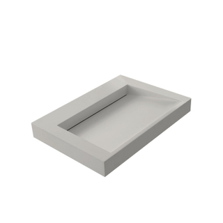 Thebalux Type Glacier wastafel 60x46x8cm 0 kraangaten 1 wasbak Rechthoek solid surface grijs mat