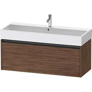 Duravit Ketho 2 wastafelonderbouwkast met 1 lade voor enkele wastafel 118.4x46x44cm met greep antraciet donker noten mat