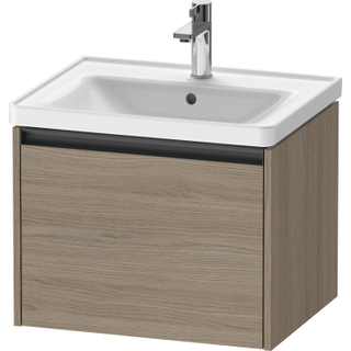 Duravit Ketho 2 wastafelonderbouwkast met 1 lade 58.4x45.5x44cm met greep antraciet eiken terra mat