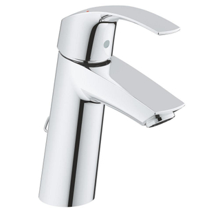 Grohe Eurosmart wastafelmengkraan MSize metalen hendel SilkMove 28 mm cartouche met keramische schijven verzonken ketting chroom