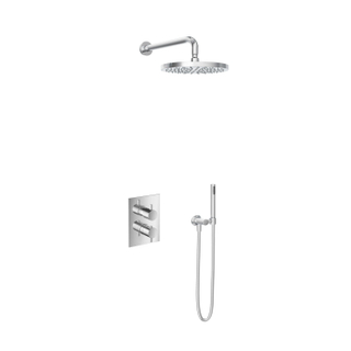 Hotbath Get Together IBS2A Regendoucheset inbouw - 35cm wandarm - 30cm ronde hoofddouche - staafhanddouche - chroom