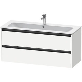 Duravit Ketho 2 wastafelonderbouwkast met 2 laden voor enkele wastafel 121x48x55cm met grepen antraciet wit mat