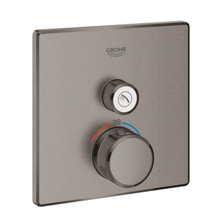 Grohe Grohtherm SmartControl Inbouwthermostaat - 2 knoppen - vierkant - brushed hard graphite