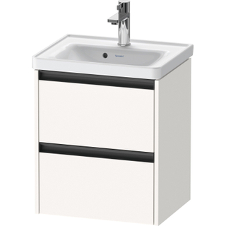 Duravit Ketho 2 wastafelonderbouwkast met 2 laden 48.4x37.5x54.9cm met grepen antraciet wit supermat