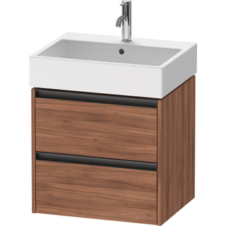 Duravit Ketho 2 wastafelonderbouwkast met 2 laden 58.4x46x54.9cm met grepen antraciet noten mat