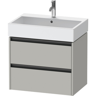 Duravit Ketho 2 wastafelonderbouwkast met 2 laden 68.4x46x54.9cm met grepen antraciet betongrijs mat