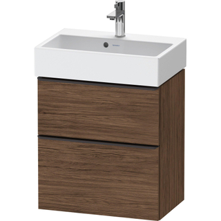 Duravit D-Neo wastafelonderkast 58.4x62.5x37.2cm 2 lades Noten (donker) Mat