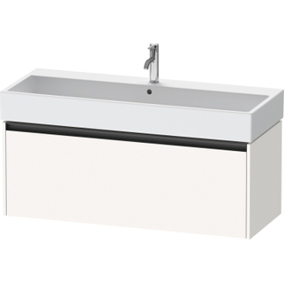 Duravit Ketho 2 wastafelonderbouwkast met 1 lade voor enkele wastafel 118.4x46x44cm met greep antraciet wit supermat