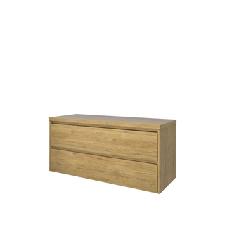 Proline Top badkamermeubelset - 120x46x55.2cm - wastafelblad - symmetrisch - MFC Ideal oak