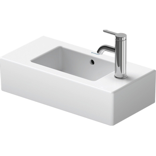 Duravit Vero fontein met voorgestoken kraangat links en rechts 50x25cm Wondergliss wit