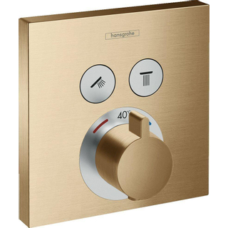 Hansgrohe ShowerSelect afbouwdeel v. inbouwkraan thermostatisch v. 2 douchefuncties m. start/stop-kraan brushed bronze