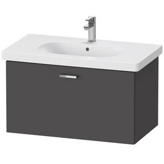 Duravit XBase Wastafelonderkast 80x45.8x44.8cm 1 lade Standaard greep met softclose spaanplaat Grafiet Mat