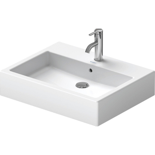 Duravit Vero opbouwwastafel onderzijde geslepen met bevestiging 60x47cm met kraangat en overloop met wondergliss wit