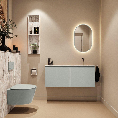 MONDIAZ TURE-DLUX 120cm toiletmeubel Greey. EDEN wastafel Glace positie rechts. Zonder kraangat.
