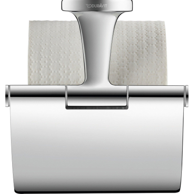 Duravit Starck T Toiletrolhouder - met klep - chroom