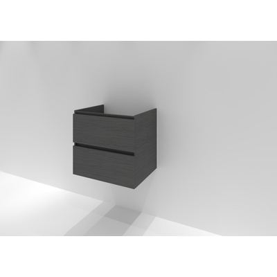 HR badmeubelen Infinity Wastafelonderkast - 60x44.8x55cm - 2 lades - greeploos - denim oak HOWROOMMODEL