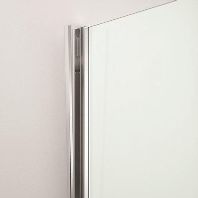 Crosswater Kai badwand 70x138cm 1 wand 6mm helder veiligheidsglas draaibaar aluminium zilver