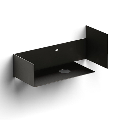 Clou Vale Open Kast - 46x19x18.5cm - links - met handdoekhouder - zwart