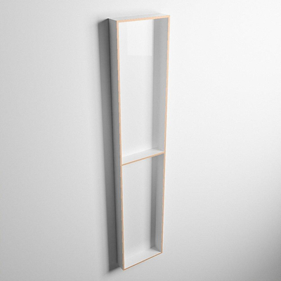 MONDIAZ EASY Nis - 89.5x29.5cm - geschikt voor in- of opbouw - 2 vakken - kleur Rosee | Talc