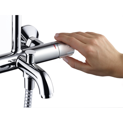 Hansgrohe Vernis showerpipe met badthermostaat chroom
