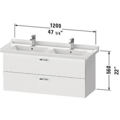 Duravit XBase Wastafelonderkast 120x46.8x56cm Standaard greep met softclose spaanplaat wit Mat