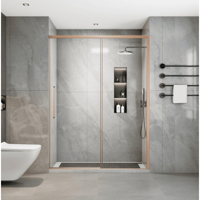 Aqua Vista Lokla Linea nisdeur - 120x200cm - incl. montageset - geborsteld koper