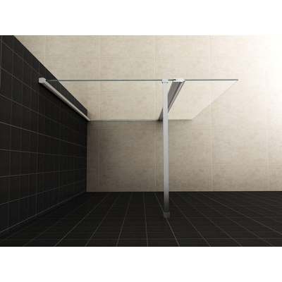 Wiesbaden Comfort zijwand draaibaar 300 x 2000 x 10 mm nano helder glas/chroom