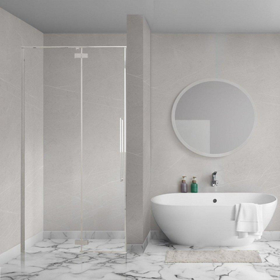 Aqua Vista Oria Linea nisdeur - 140x200cm - incl. montageset - Chroom