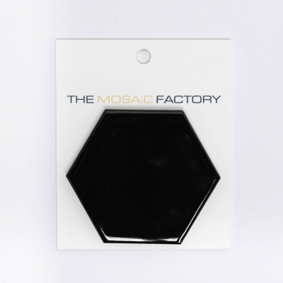 SAMPLE The Mosaic Factory Barcelona mozaïektegel 9.5x11x0.65cm wandtegel voor binnen en buiten hexagon porselein zwart geglazuurd