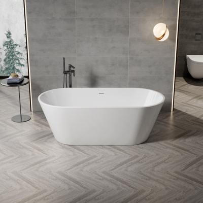 ZEZA Grand vrijstaand bad - 180x80x58cm - met afvoer - acryl - glans wit