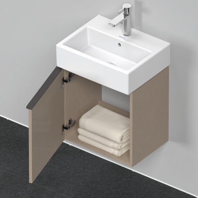 Duravit D-Neo wastafelonderkast 43.4x44x32.2cm Linksdraaiend 1 deur Linnen Mat