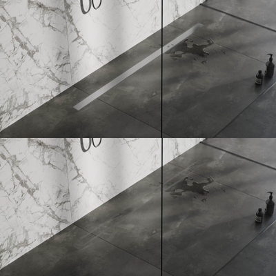 Brauer Tegelinlegrooster - 140x7x6.8cm -vloerflens - omkeerbaar - RVS