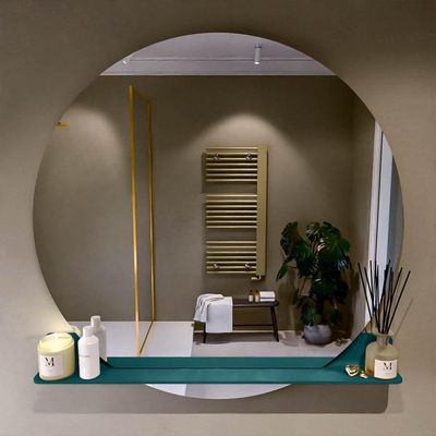 Mondiaz SPOT Badkamerspiegel - rond 120cm - spiegelplanchet - kleur Smag