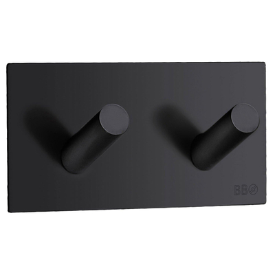 Smedbo Beslagsboden Handdoekhouder - 9x4.5x3.2cm - zelfklevend - RVS Mat Zwart