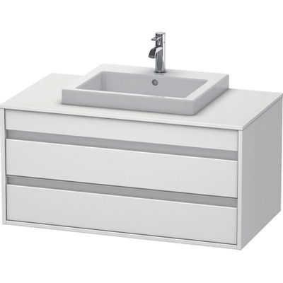 Duravit Ketho Wastafelonderkast 100x55.1x49.6cm Standaard greep met softclose spaanplaat wit Mat