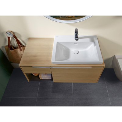 Villeroy & boch Subway 3.0 meubelwastafel 60x47cm 1 kraangat met overloop wit