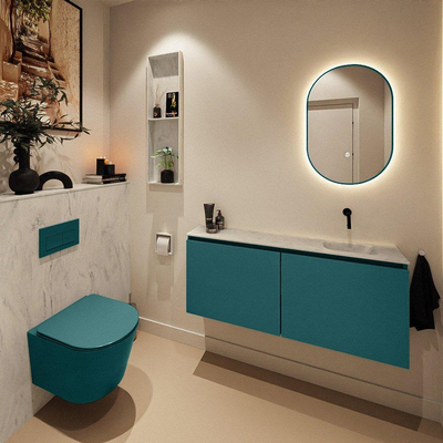 MONDIAZ TURE-DLUX 120cm toiletmeubel Smag. EDEN wastafel Opalo positie rechts. Zonder kraangat.