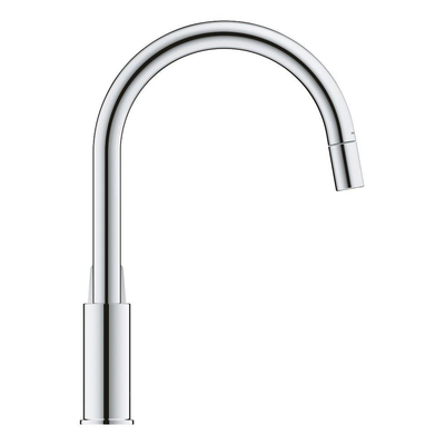 Grohe Start Loop Keukenkraan - 1-gats - hoge draaibare uittrekbare uitloop- voorsprong 21.5cm - open greep - chroom