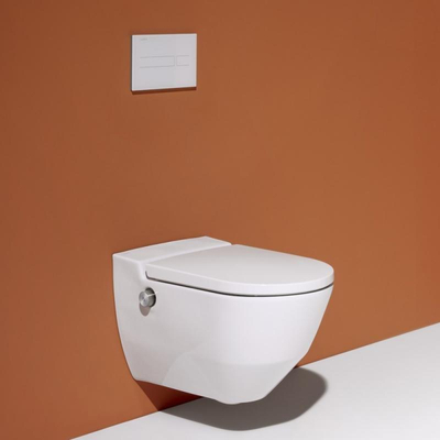 Laufen Cleanet NAVIA Douche WC 40.5x58x37cm diepspoel incl. closetzitting met deksel en softclose keramiek Glans Wit