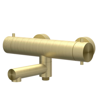 IVY Concord Badthermostaatkraan opbouw - draaibare baduitloop - omstel - RVS316 - geborsteld mat goud PVD