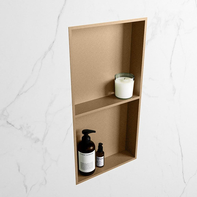 MONDIAZ EASY Nis - 59.5x29.5cm - geschikt voor in- of opbouw - 2 vakken - kleur Oro | Oro