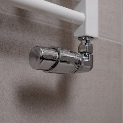 Riko luxe therm.rad.aansluitset haaks verkeerd rechts chroom