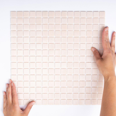 The Mosaic Factory Amsterdam mozaïektegel - 32.2x32.2cm - wand en vloertegel - Vierkant - Glas Pink Mat