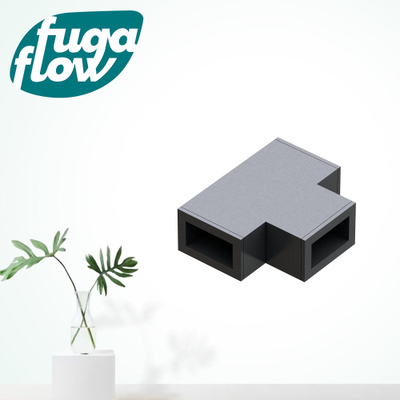 FugaFlow Eccelente Vetro T-verbindingstuk voor combinatie van stabilisatiestangen tussen vaste wand met zijwand Gunmetal