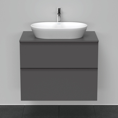 Duravit D-Neo wastafelonderkast 80x66.4x55cm 2 lades Grafiet Mat