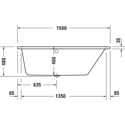 Duravit No.1 inbouwbad 150x80/58cm acryl Wit