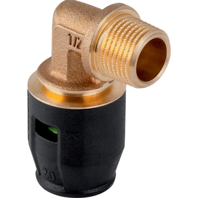 Geberit Push Fit Overgangsbocht buitendraad brons 25x3/4 90°